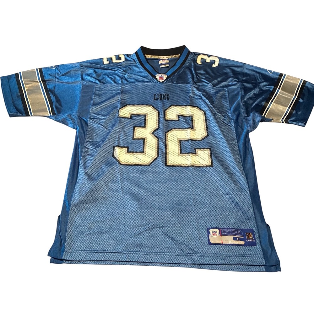 Reebok Detroit Lions Dre Bly 32 NFL Jersey Mens Large Blue Football Vintage